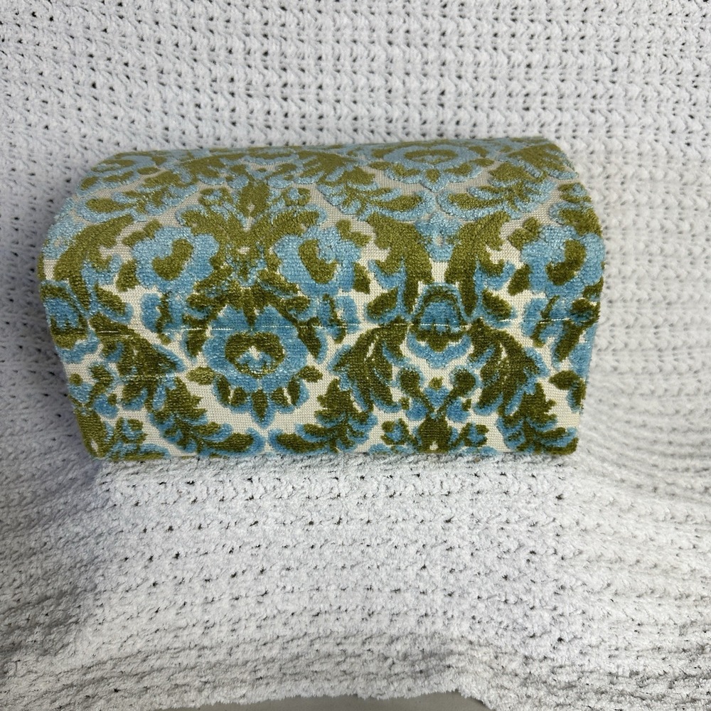 Shiseido Hanatsubaki Jewelry Box Vintage Belgium Cut Velvet Fabric Collectible - Picture 3 of 6